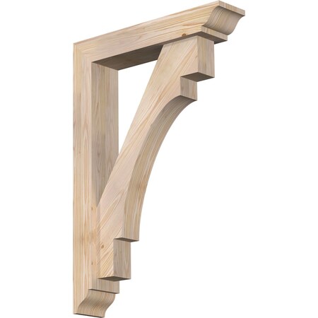 Ekena Millwork Merced Traditional Smooth Bracket w/ Offset Brace, Douglas Fir, 5 1/2"W x 26"D x 38"H BKT0604X26X38MRC01SDF